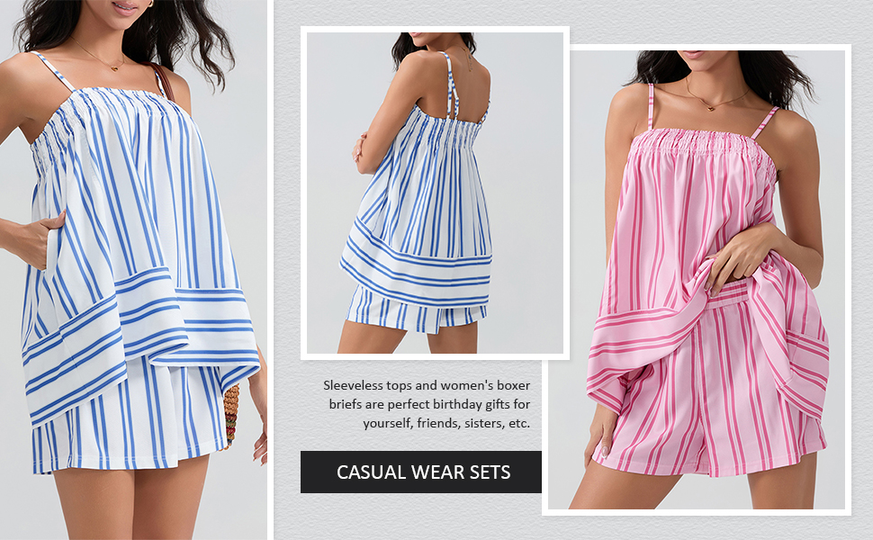 Y2K Striped Pajama Set